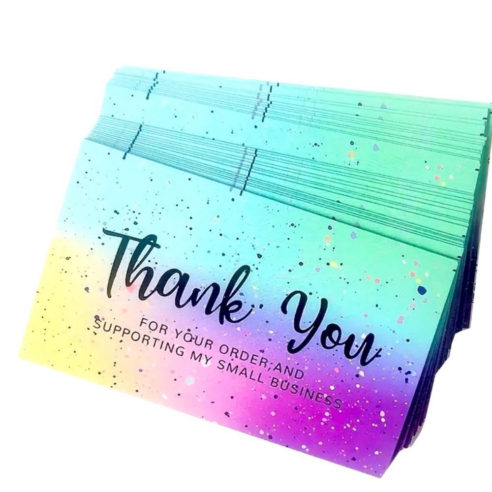 25 Multi Colored Thank You Cards - Picture 3 of 3